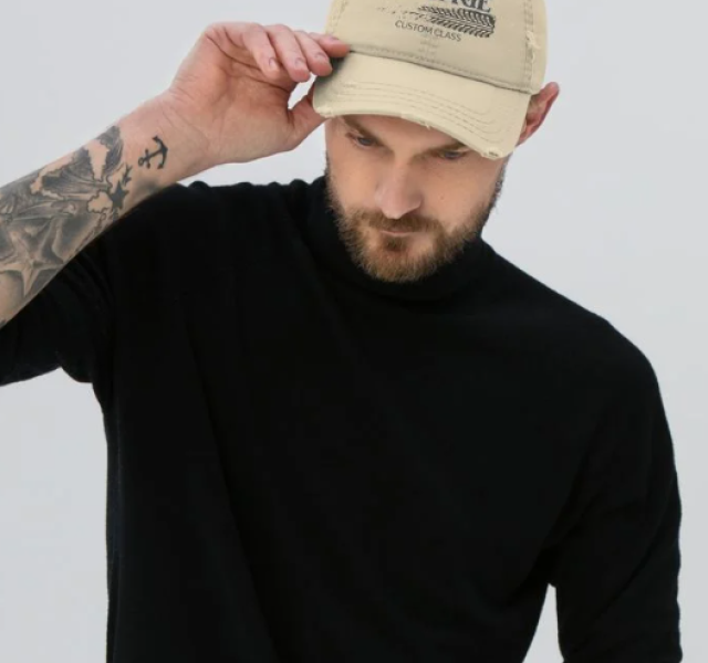 "Vintage Custom Class Tire Tread"  Distressed Dad Hat 