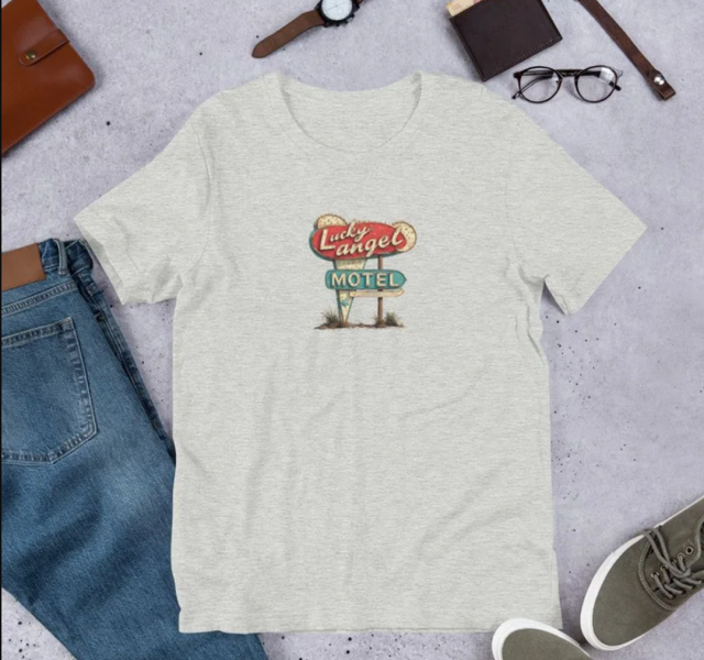 "Vintage Style Lucky Angel Motel Sign" - Unisex t-shirt