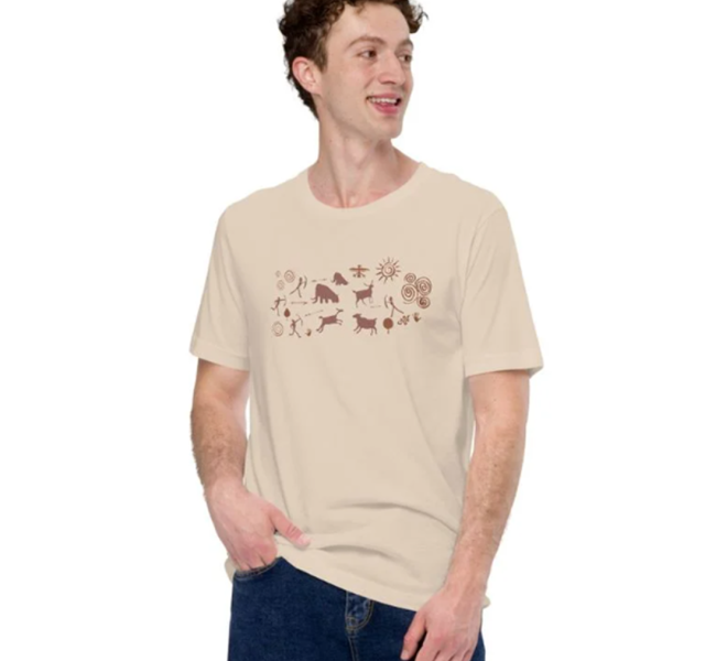 "Rock Art Cave Painting Design" Unisex t-shirt