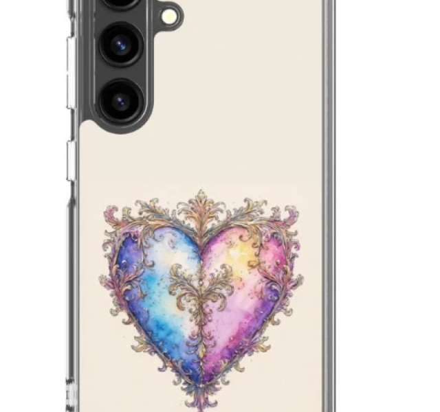 "Watercolor Ornate Heart, Victorian Aesthetic" - Clear Case for Samsung®