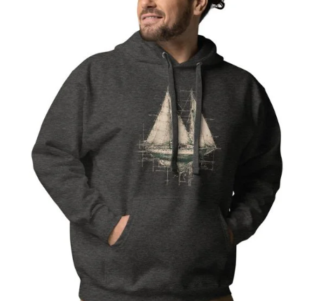 "Sailboat Concept Art Design" - Pullover Hoodie